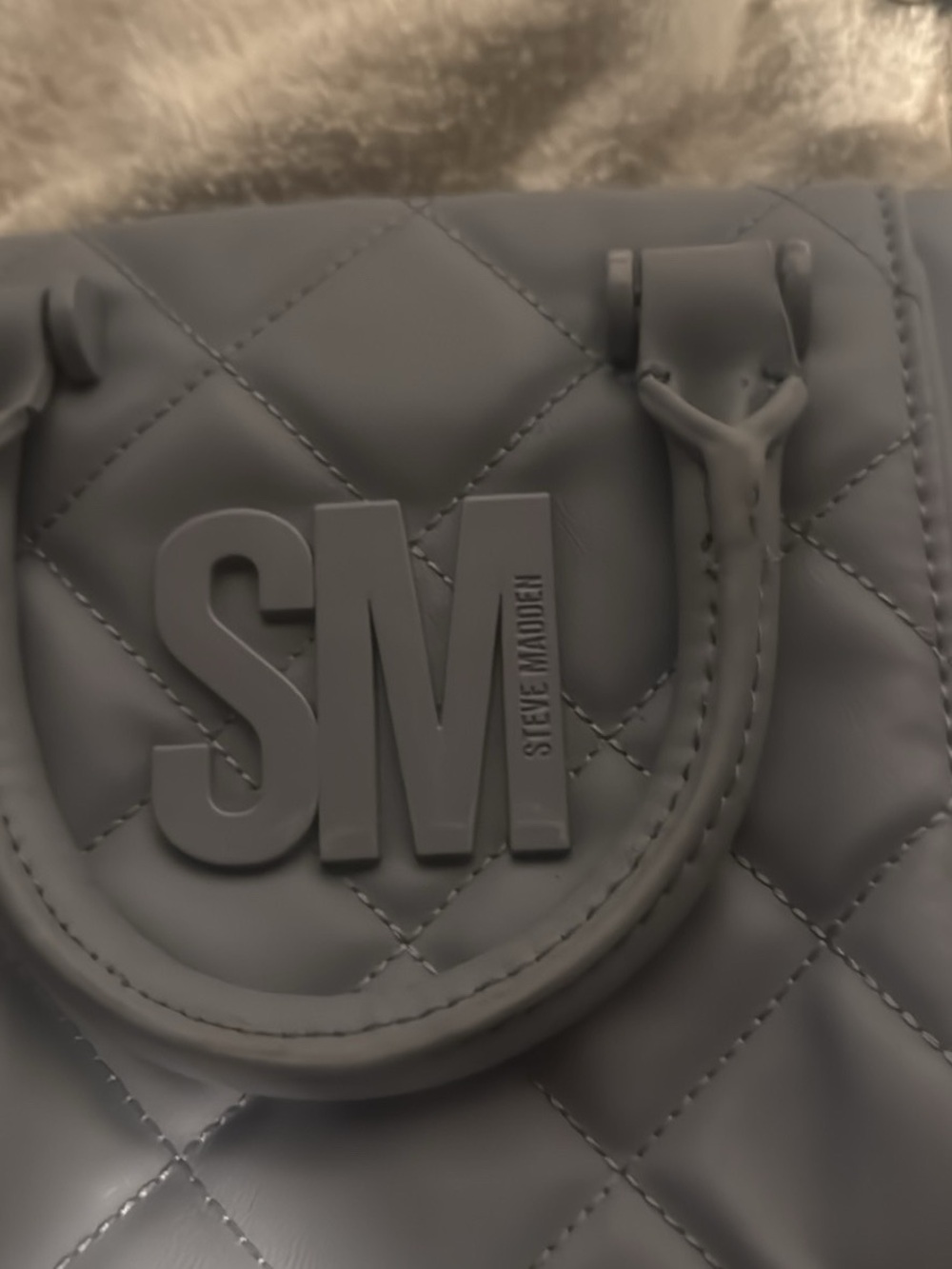 Steve Madden Quilted Mini Satchel in Gray